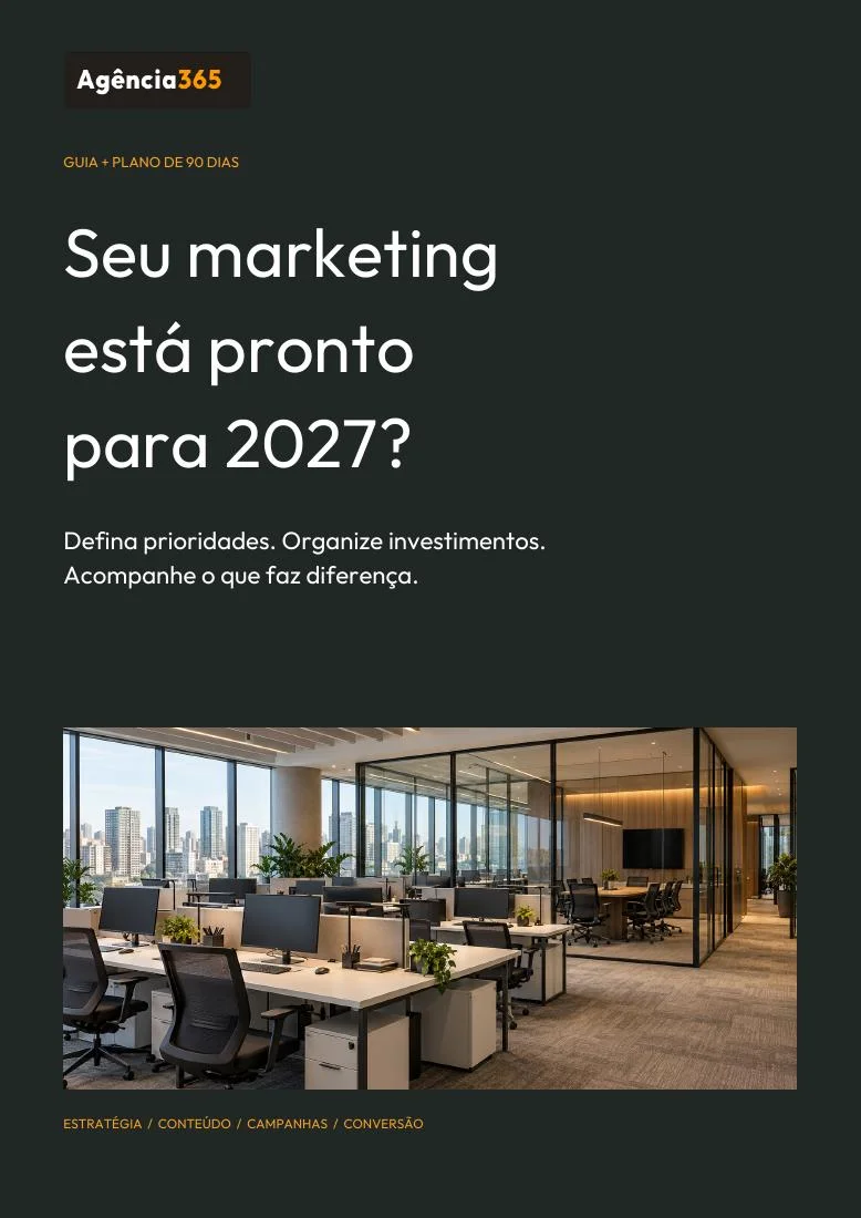 Capa do guia Seu marketing está pronto para 2027?, da Agência 365