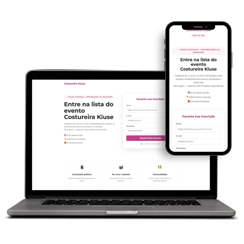 Case Edelzita Kiuse - Lançamento de Curso Online